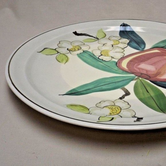 Vintage Red Wing Pottery Dinnerware Normandy Apple Hand Painted 14" Chop Plate - Picture 7 of 12
